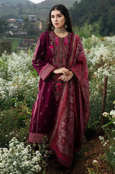 Zarashahjhan - Winter 3PC Dhanak Embroidered Suit - SS0509